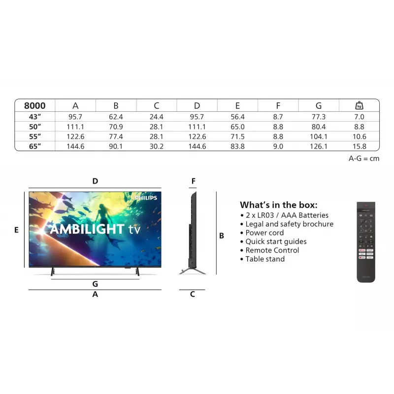 Televizorius Philips 8500 serija 65PUS8500/12 65 colių 4K Ultra HD QLED 3840 x 2160