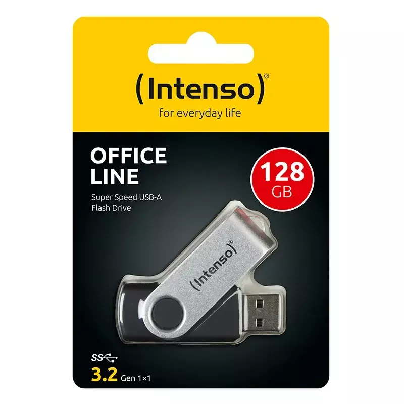 USB atmintinė Intenso 128 GB USB-A 3.2 Gen 1x1 juoda-sidabrinė