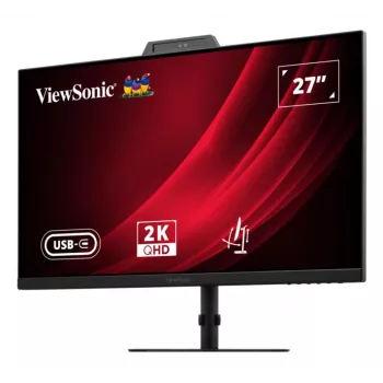27 colių ViewSonic VG2741V-2K monitorius, 2560×1440 QHD, 4 ms, IPS/LCD, įmontuoti garsiakalbiai, VESA, aukščio reguliavimas, juodas