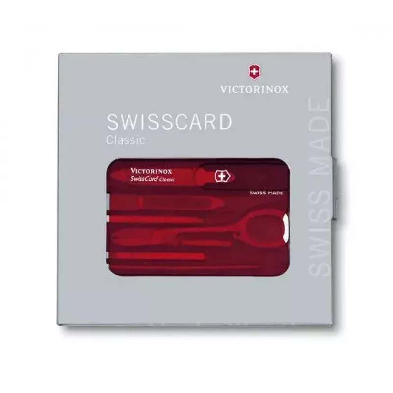 Victorinox SwissCard Classic Raudonas - Kreditinės kortelės dydžio daugiafunkcis įrankis