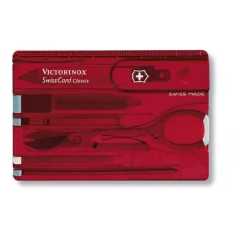 Victorinox SwissCard Classic Raudonas - Kreditinės kortelės dydžio daugiafunkcis įrankis
