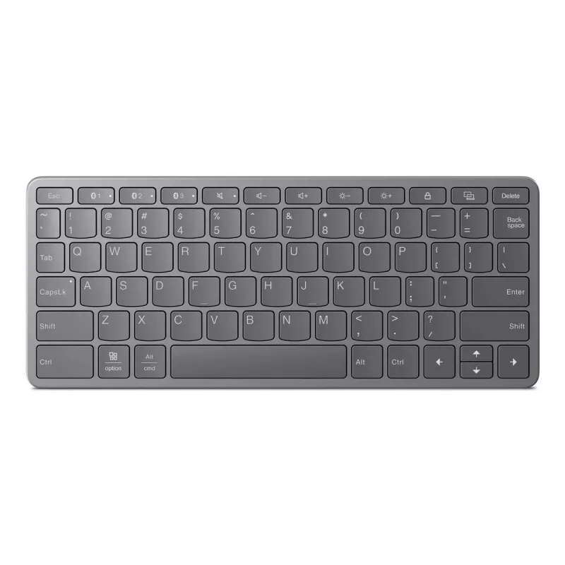 Belaidė kelių įrenginių klaviatūra Lenovo – USB Type-C, Luna Grey, 255,8×105,9×14,6 mm, 5V 200 mAh