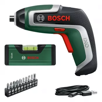 Belaidis atsuktuvas Bosch IXO 7 su 32 dalių antgalių rinkiniu, įkraunamas rankinis atsuktuvas