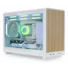 Korpusas Lian Li A3-mATX Micro Tower — Baltas su Medžiu, palaiko ATX/SFX/SFX-L maitinimo blokus, Micro-ATX/Micro-ITX, 1x3.5 colio + 2x2.5 colio