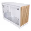 Korpusas Lian Li A3-mATX Micro Tower — Baltas su Medžiu, palaiko ATX/SFX/SFX-L maitinimo blokus, Micro-ATX/Micro-ITX, 1x3.5 colio + 2x2.5 colio