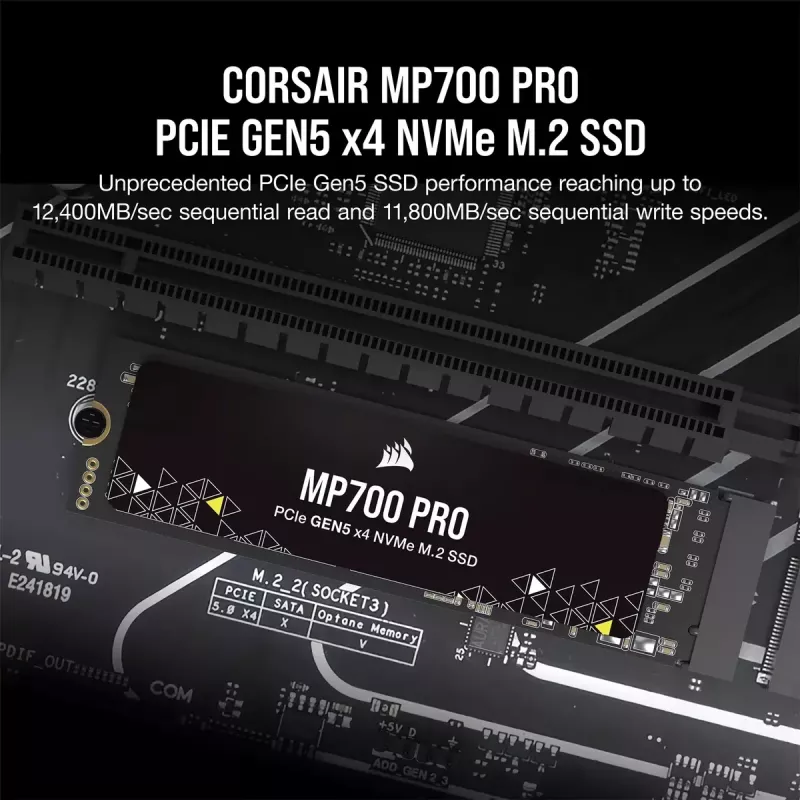 CORSAIR MP700 PRO 1 TB M.2 PCIe Gen5 NVMe SSD