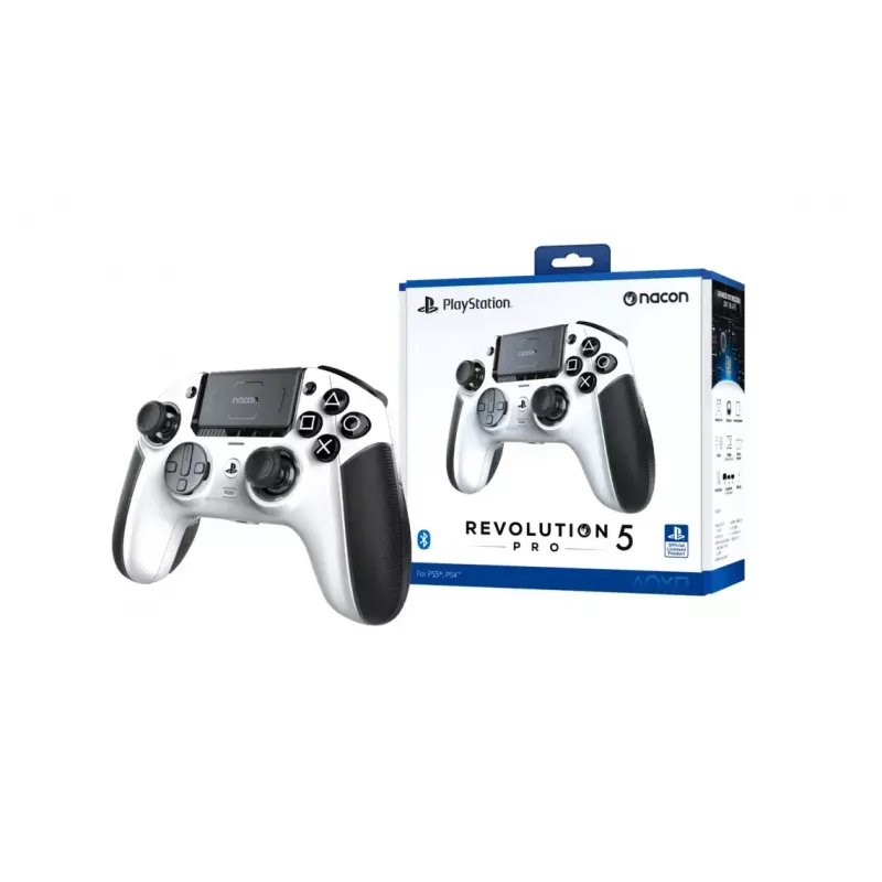Valdiklis NACON Revolution 5 Pro – belaidis Bluetooth valdiklis, skirtas PC, PS4, PS5, su 3 m laidu, juodas/baltas