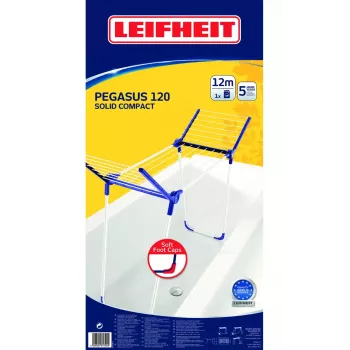 Grindinis džiovintuvas Leifheit Pegasus 120 Solid Compact, sulankstomas metalas/plastikas, 12 m džiovinimo erdvė, 920×440×1490 mm