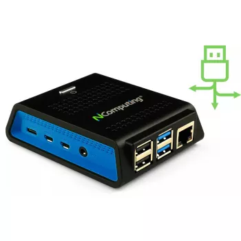 Kompiuteris NComputing RX420 RDP Intel Celeron 4 GB RAM 32 GB SSD Integruota grafika Windows 10