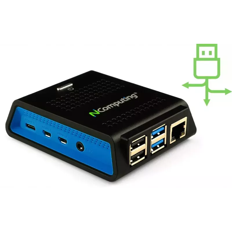 Kompiuteris NComputing RX420 RDP Intel Celeron 4 GB RAM 32 GB SSD Integruota grafika Windows 10