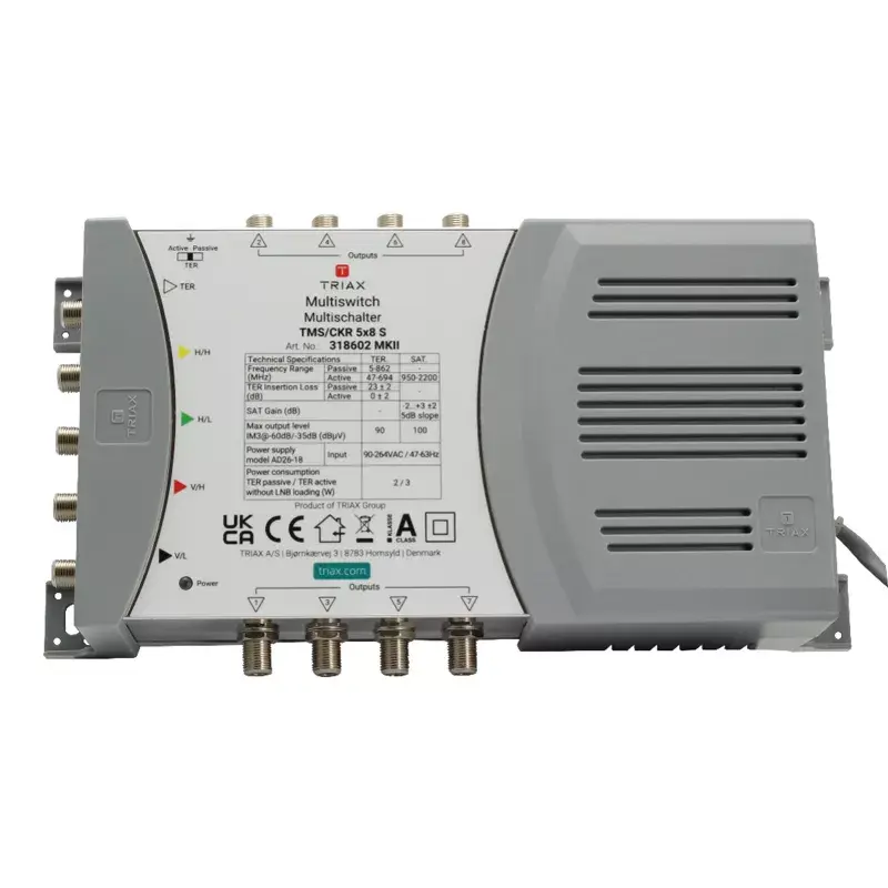 Satelitinis multiswitch Triax 318602 5 įėjimai 8 išėjimai