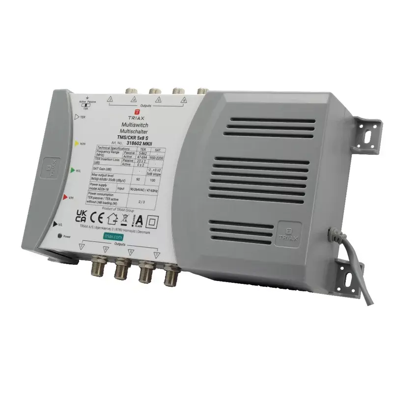Satelitinis multiswitch Triax 318602 5 įėjimai 8 išėjimai