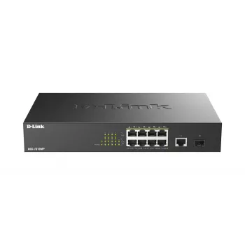 D-Link DGS-1010MP/E nevaldomas L2 Gigabit Ethernet (10/100/1000) tinklo jungiklis su PoE, 1U, juodas