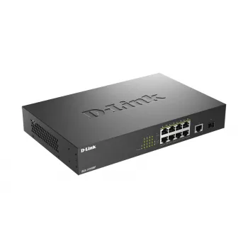 D-Link DGS-1010MP/E nevaldomas L2 Gigabit Ethernet (10/100/1000) tinklo jungiklis su PoE, 1U, juodas