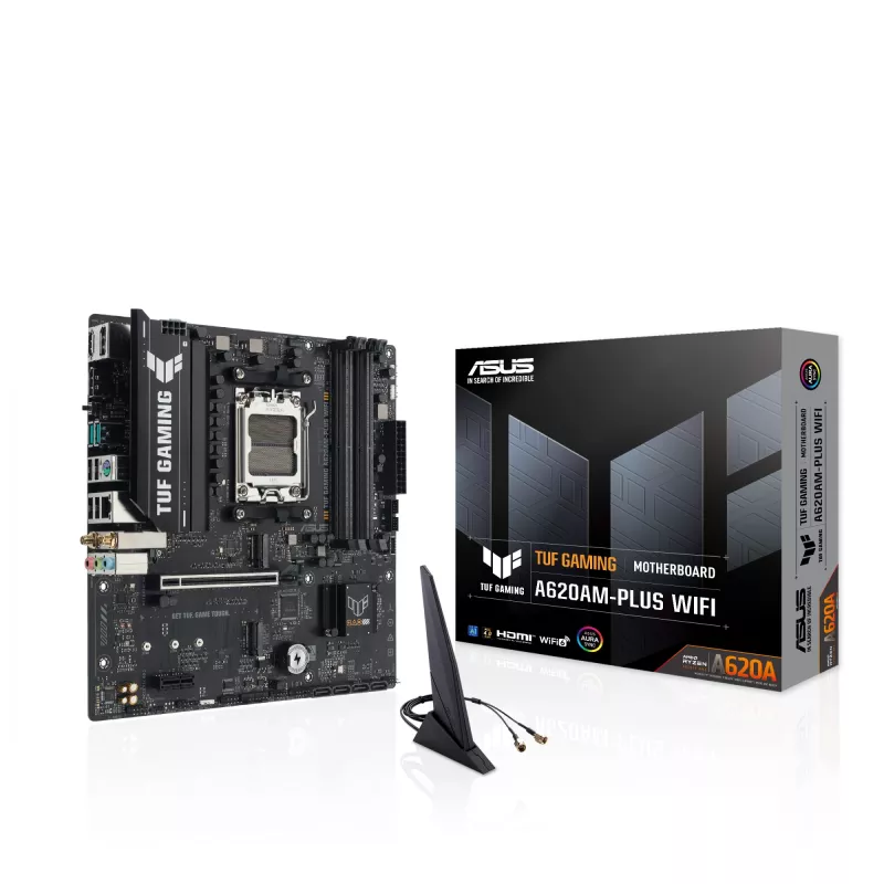 ASUS TUF GAMING A620AM-PLUS WIFI pagrindinė plokštė, AMD A620A, Socket AM5, micro ATX