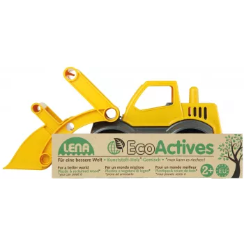 Lena EcoActives Žemės kilnotuvas, Traktorius, 2 metai, Plastikas, Mediena, Juoda, Pilka, Geltona