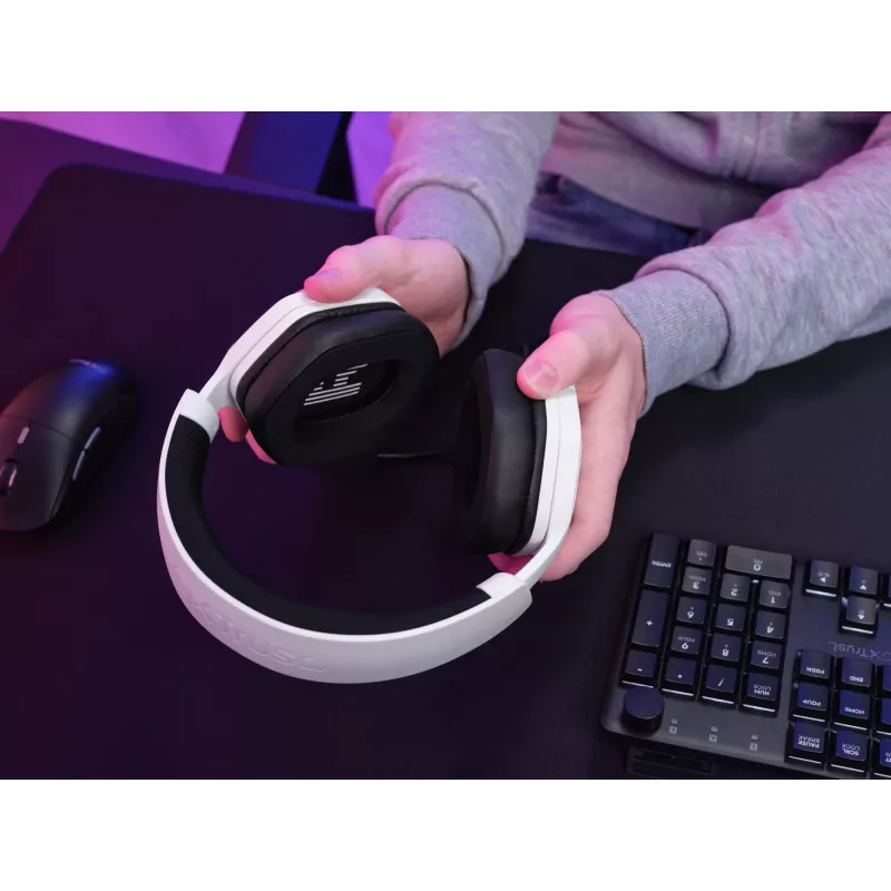 Trust GXT492W Carus Ausinės Laidinės Ausinės Antgalvinės Žaidimams Baltos