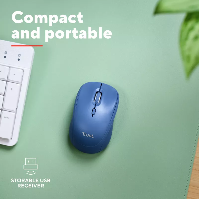 Trust Yvi+ pelė universali ambidekstrinė RF belaidė + Bluetooth optinė 1600 DPI