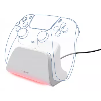 Įkrovimo stotelė TRUST GXT255W PS5 dvigubam įkrovimui, balta