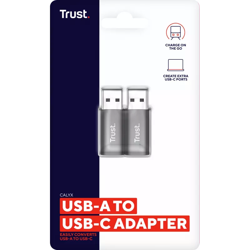 Trust Calyx USB-A į USB-C adapteris (2 vnt.) pilka