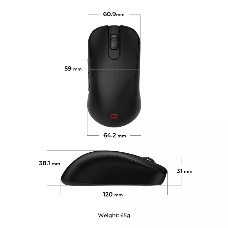 Gaming pelė BenQ ZOWIE S2-DW dešinei rankai belaidė RF 3200 DPI