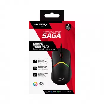 HyperX Pulsefire Saga žaidimų pelė (juoda)