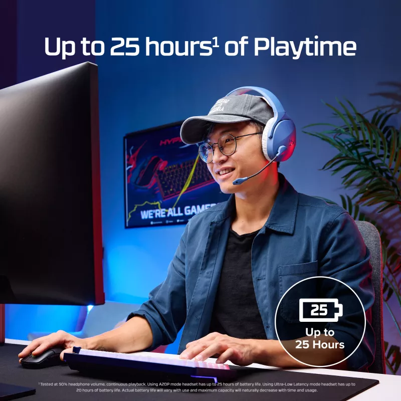HyperX Cloud Jet – Belaidės žaidimų ausinės (šviesiai mėlyna)