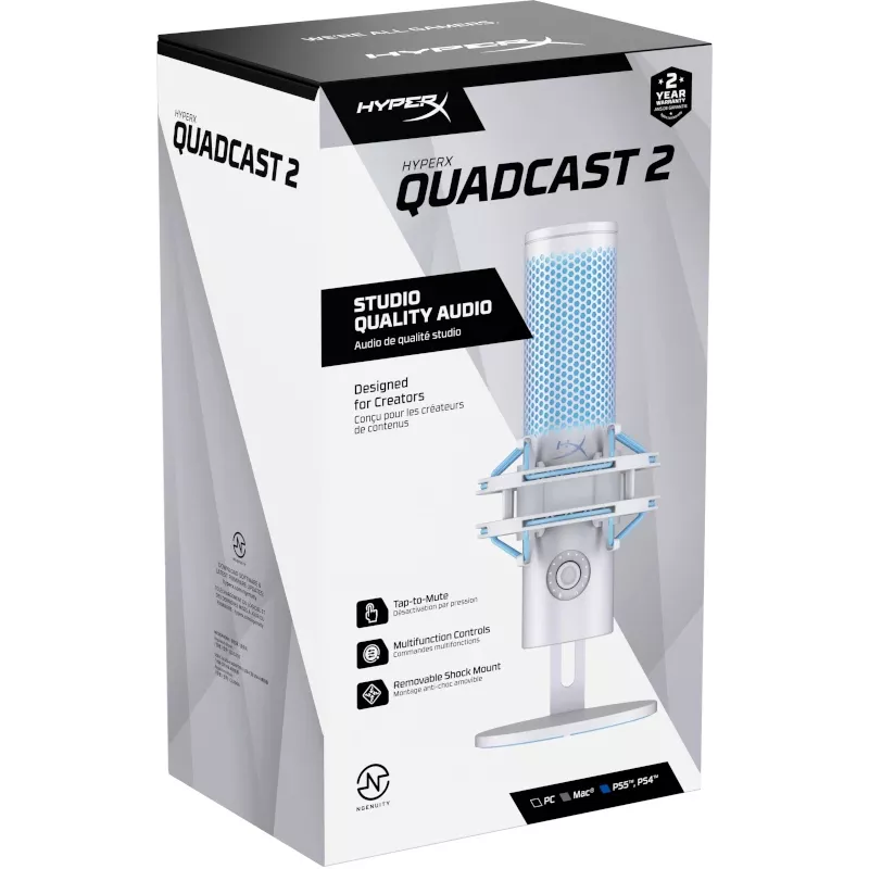 HyperX QuadCast 2 – USB mikrofonas (Frost)