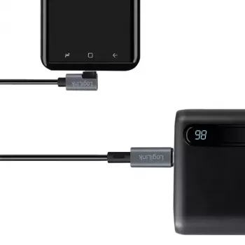 LogiLink CU0182 USB 2.0 laidas USB-C 1 m, juodas/sidabrinis