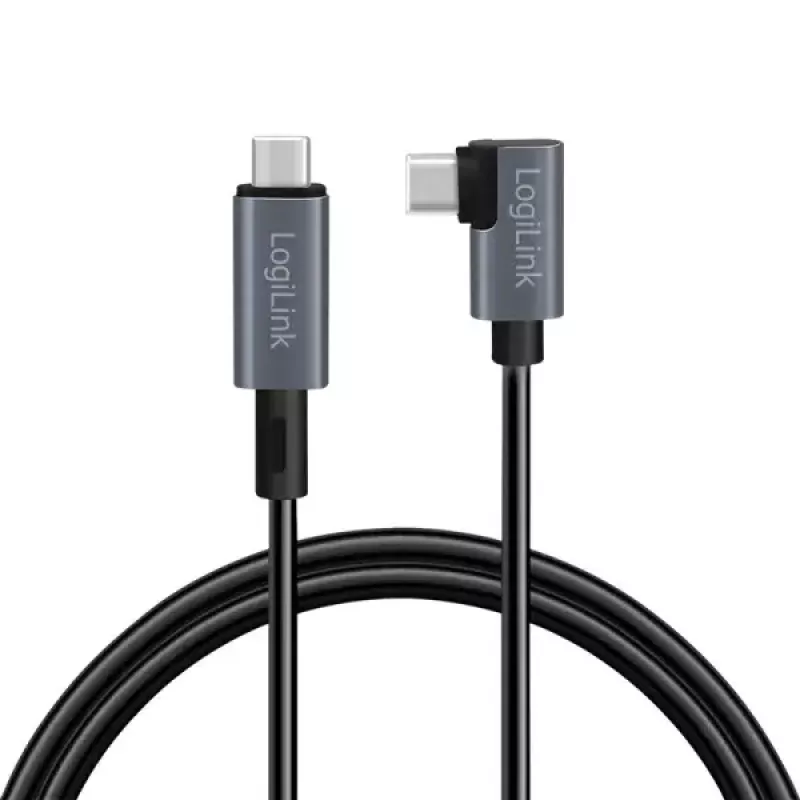 LogiLink CU0182 USB 2.0 laidas USB-C 1 m, juodas/sidabrinis