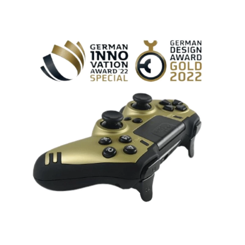 Žaidimų pultas Lexip Metaltech Wireless Controller Gold – PC, PS4, RF belaidis, Micro-USB, įmontuota LiPo baterija