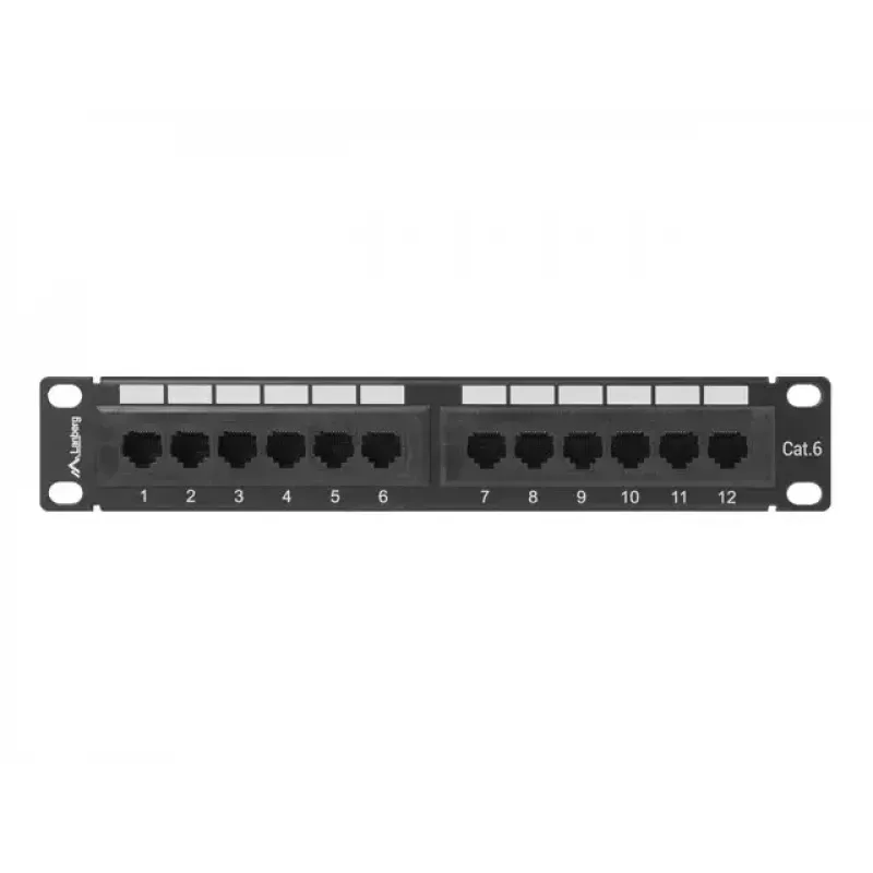 Patch Panel Lanberg PPU6-9012-B 12 prievadų, Cat6, 10 inch, juodas