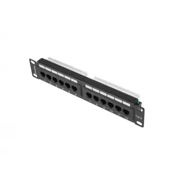 Patch Panel Lanberg PPU6-9012-B 12 prievadų, Cat6, 10 inch, juodas