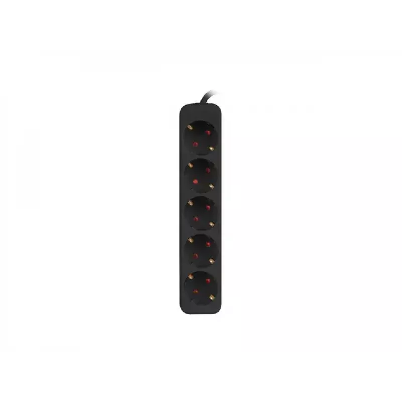 Lanberg PS0-05F-0150-BK ilgintuvas 1.5 m 5 kištukinių lizdų juodas