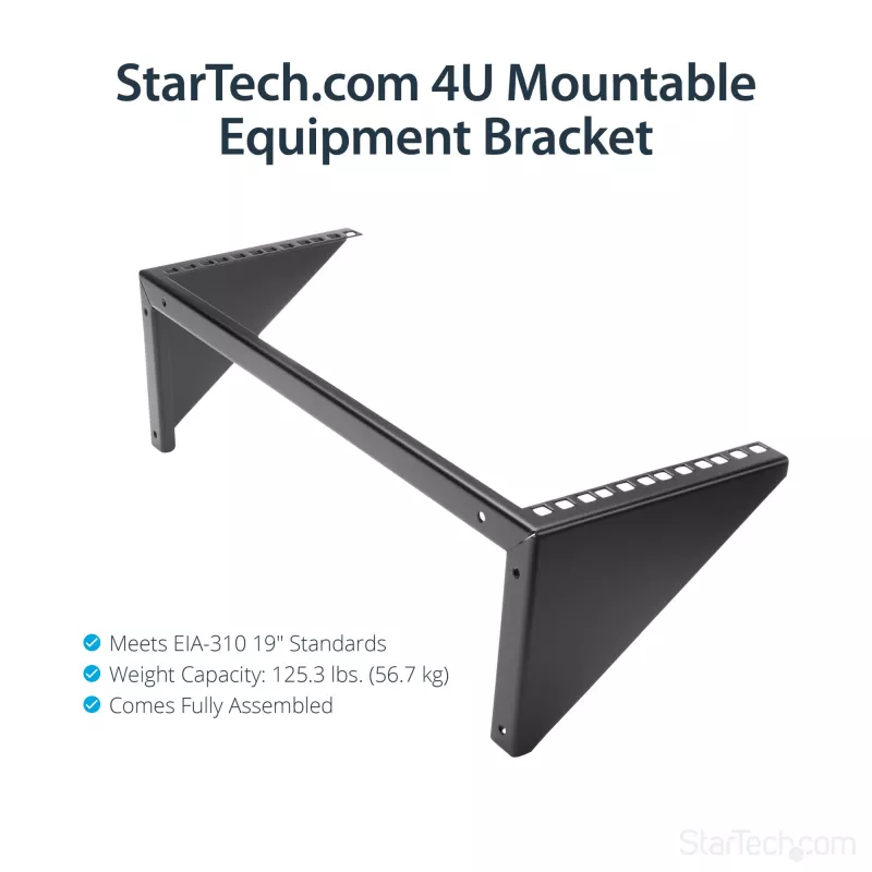 StarTech.com 4U 19 colių plieninis vertikalus sieninis įrangos stovo laikiklis