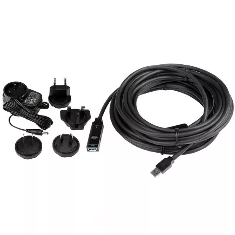 StarTech.com 10 m aktyvus USB 3.0 ilginimo kabelis - M/F, 10 m, USB A, USB A, USB 3.2 Gen 1 (3.1 Gen 1), 5 Gbit/s, juoda