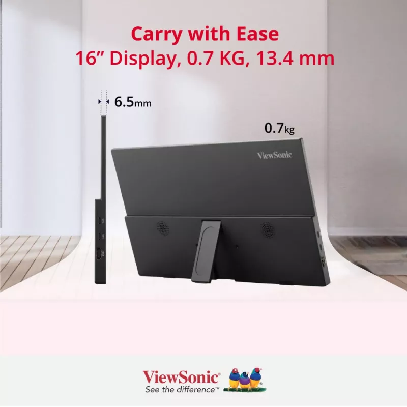 ViewSonic VA1650 nešiojamas monitorius 40,6 cm (16 inch) Full HD LED juodas