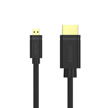 HDMI kabelis UNITEK Y-C182 2 m, Micro HDMI (D tipo) į standartinį HDMI (A tipo), juodas