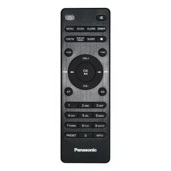 Nešiojamas radijo imtuvas Panasonic RF-D40EG-K – Skaitmeninis derintuvas, FM 87,5–108 MHz, 6 W RMS, LCD 2,4 colio, „Wi‑Fi“ / „Wi‑Fi 4“, išorinė antena, juodas