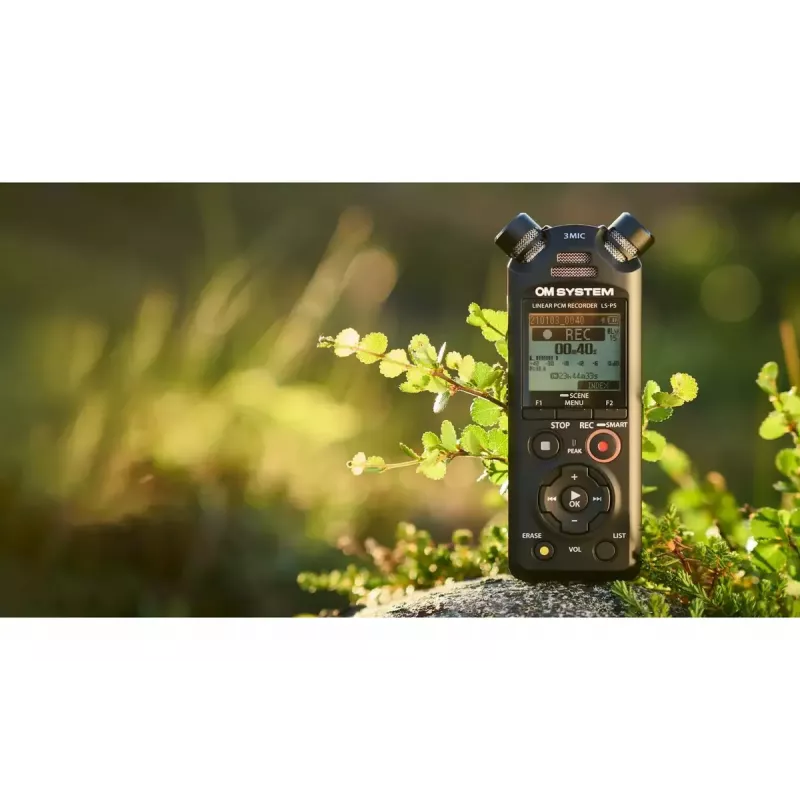 Diktofonas OLYMPUS LS-P5 komplektas – 24 bitų garso įrašymas, 8 GB vidinė atmintis