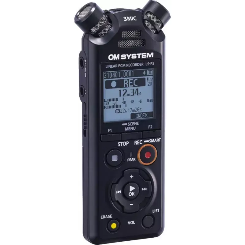 Diktofonas OLYMPUS LS-P5 komplektas – 24 bitų garso įrašymas, 8 GB vidinė atmintis