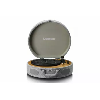 Nešiojamas patefonas lagamine Lenco LS66GY su įmontuotais garsiakalbiais