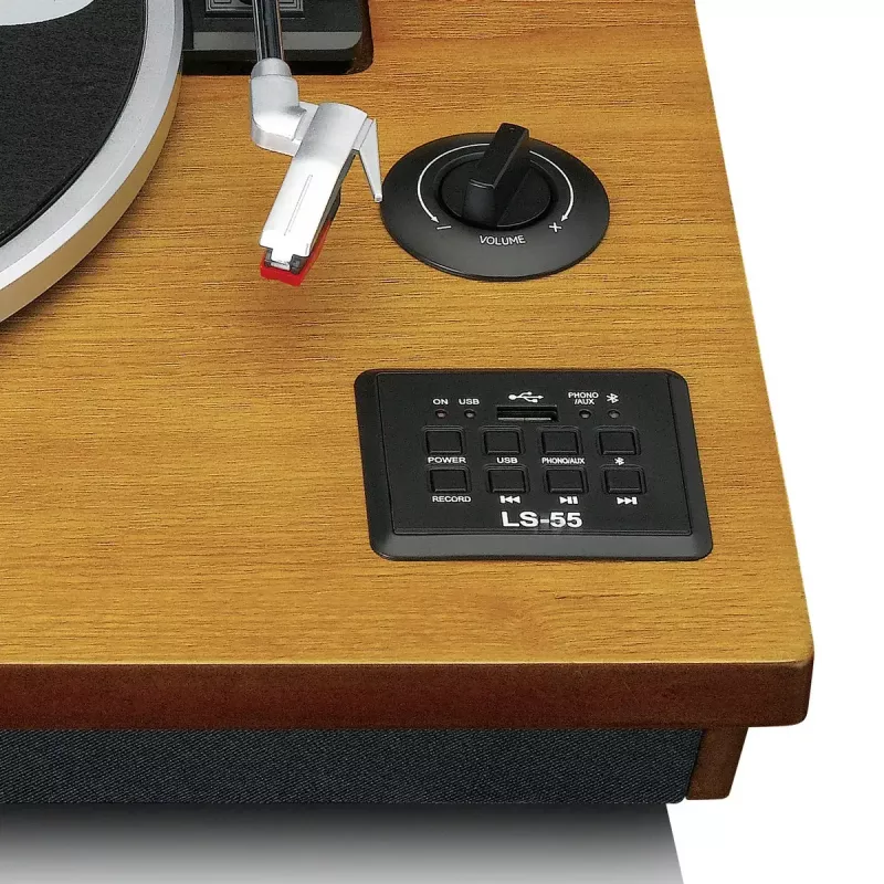 Patefono grotuvas su diržine pavara Lenco LS-55WA Wood Semi Automatic USB Bluetooth