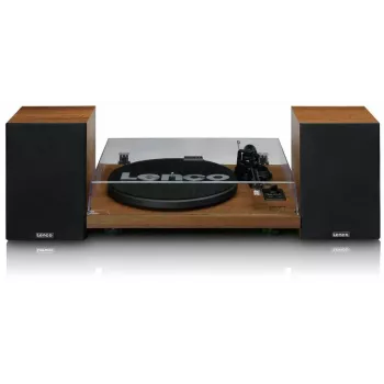 Patefonas Lenco LS-480WD su įmontuotu stiprintuvu, Bluetooth, diržine pavara, 33/45 aps./min., 2×30 W RMS, mediniais garsiakalbiais