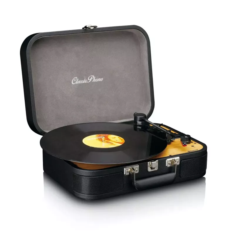 Nešiojamas vinilinis patefonas Lenco TT116BK su įmontuotais garsiakalbiais, juodas