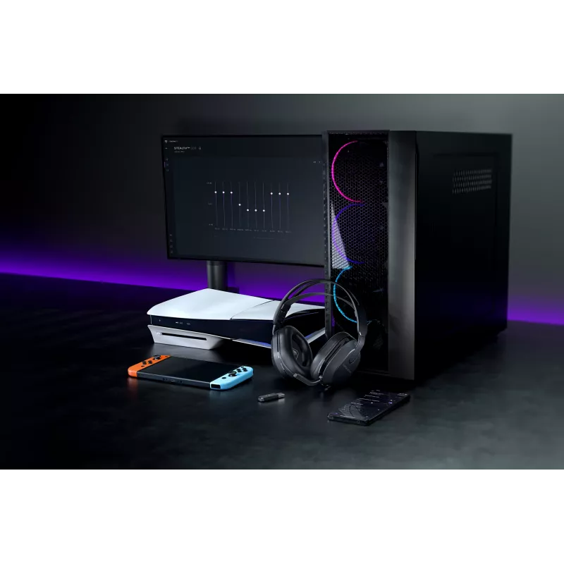 Turtle Beach Stealth 500 Black belaidės ausinės žaidimams PC, PS5, PS4 ir mobiliesiems, iki 40 val. baterija, Bluetooth