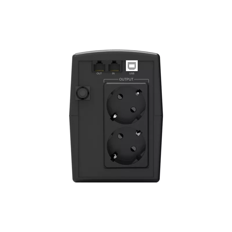 Conceptronic ZEUS01ES UPS, 650 VA (0,65 kVA), 360 W, 2x Schuko, HID USB, RJ45 įvestis/išvestis, 220-240 V, juodas