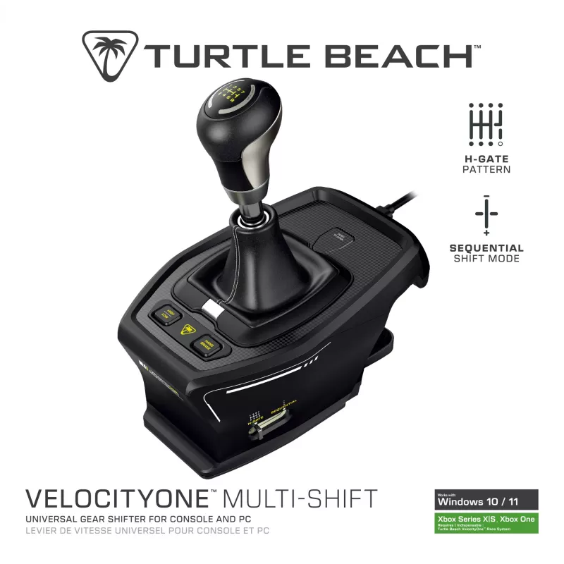 Turtle Beach VelocityOne Multi-Shift Shifter TBS-0001-05 – universalus pavarų perjungiklis ir rankinis stabdis lenktynių bei skrydžių simuliatoriams