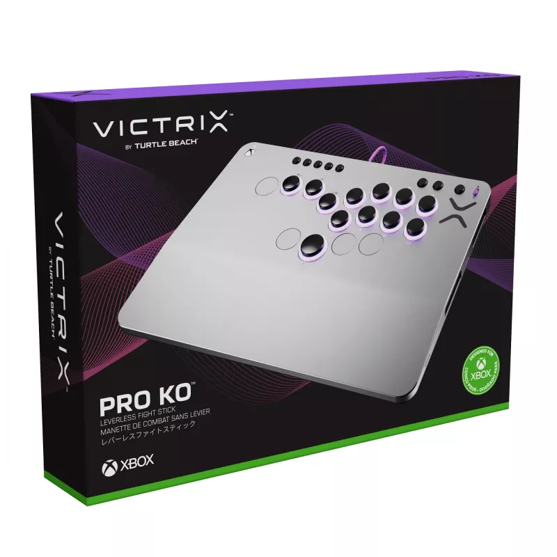 PDP Victrix Pro KO Leverless Fight Stick pilka USB kovų valdiklis PC, Xbox Series S, Xbox Series X