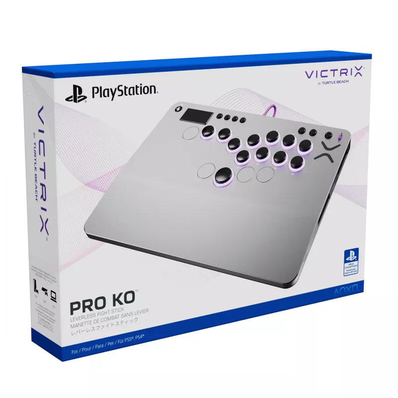 PDP Victrix Pro KO Leverless Fight Stick pilka USB kovų valdiklis PC, PlayStation 4, PlayStation 5